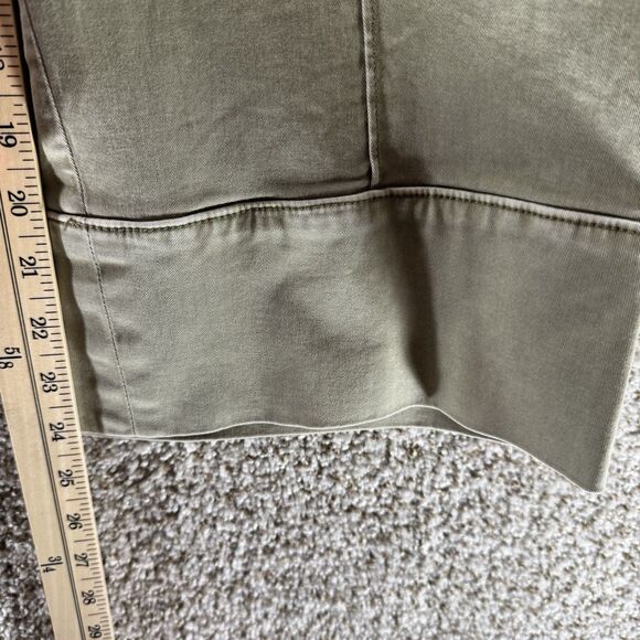Anthropologie Chino Pants Women Size 0 Green Military Style Wide Leg Cotton Prep - Picture 4 of 11
